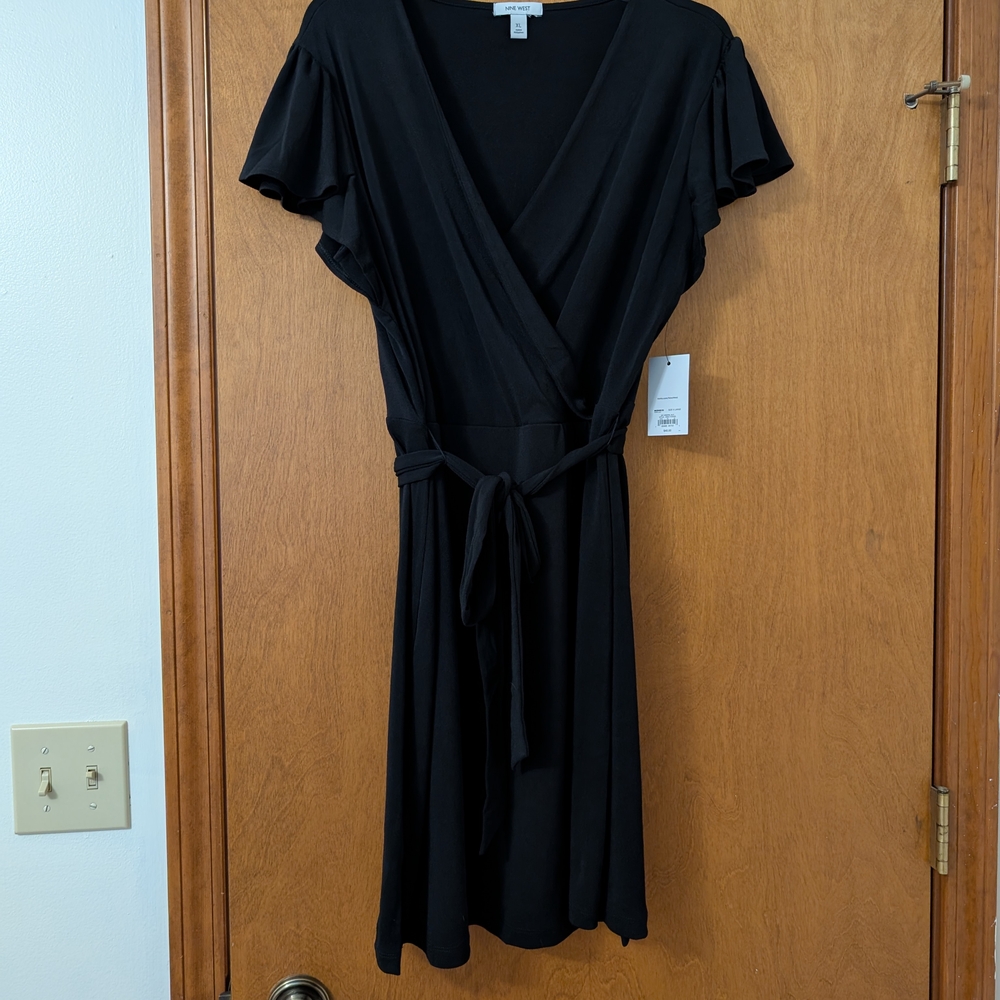 NWT Elegant Black Wrap Dress